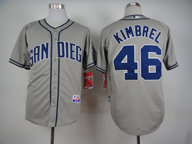 Men San Diego Padres #46 Kimbrel Grey MLB Jerseys
